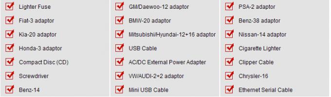AUTEL MaxiSys Elite z J2534 ECU Lista adapterów skrzynek do programowania wstępnego