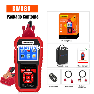 Dobra cena. KONNWEI KW880 Battery Tester Support Diagnostic & Car Battery Tester & Car Battery Match 3 w 1 w Internecie
